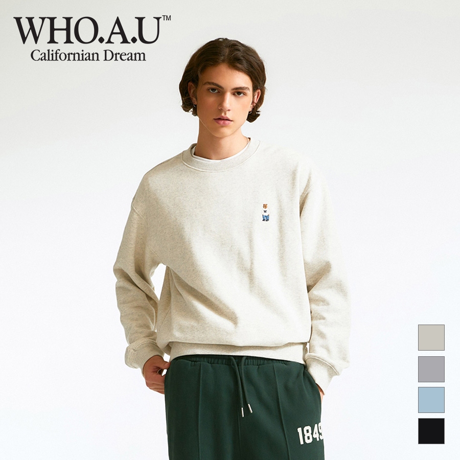 Áo Sweatshirt WHO.A.U WHMWD4T01U Steve Embroidery Sweatshirt