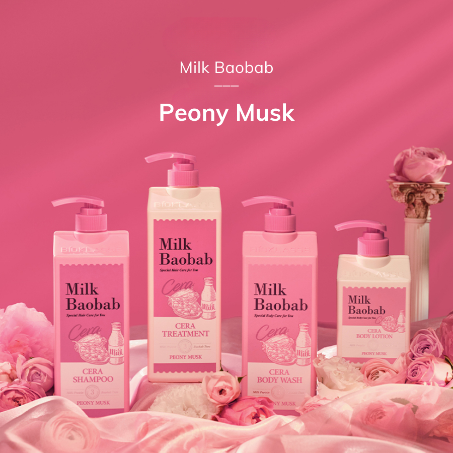 Sữa tắm, dầu gội/ dầu xả dưỡng ẩm hương nước hoa Milk Baobab Cera 1200ml