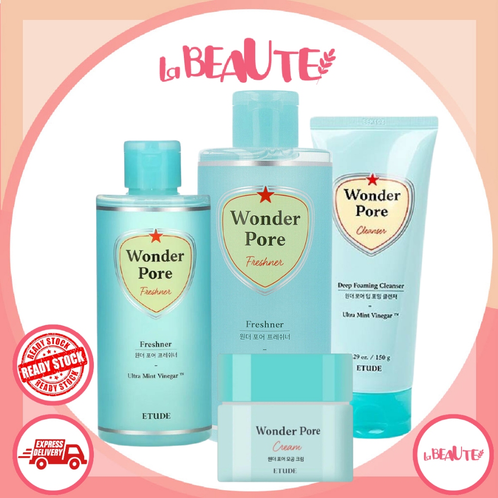 Etude house wonder pore skincare (sữa rửa mặt tạo bọt sâu / wonder pore freshner 250ml / 500ml, wonder pore cream)