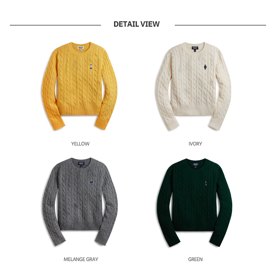 Áo Len WHO.A.U WHKAD4901F Steve R Neck Cable Pullover Wool for Women