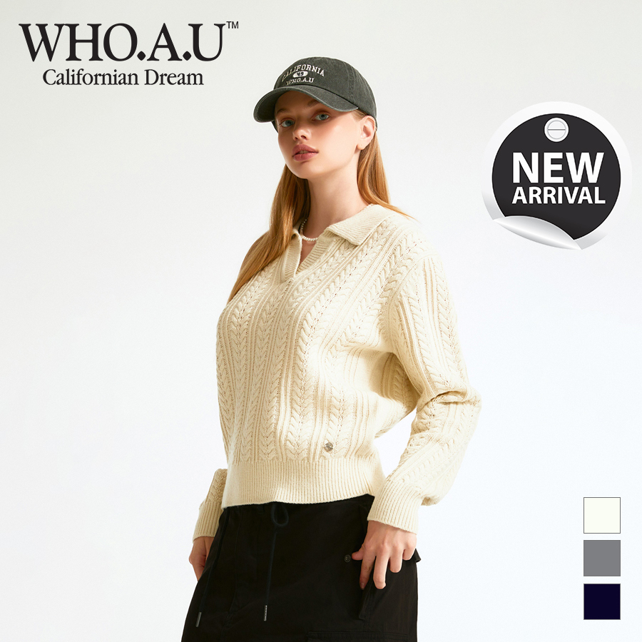 Áo Cardigan WHO.A.U WHKAD4921F Cara Cable Pullover Women Style