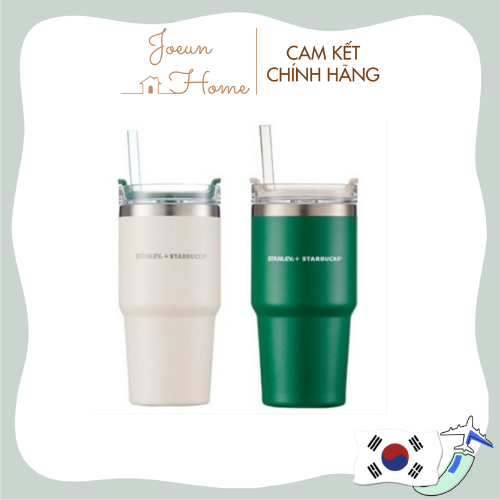 Bình giữ nhiệt thép không gỉ màu xanh lá Stanley Quencher Starbucks 591ml