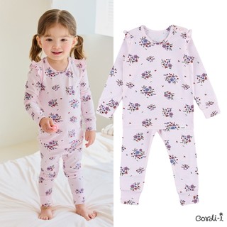 Cordi-i Bộ thun dài tay cao cấp cho bé Lavender Single Spandex Fabric Pijamas (23FW)-AB231 Bộ quần áo thời trang bé trai bé gái chính hãng Cordi Hàn Quốc