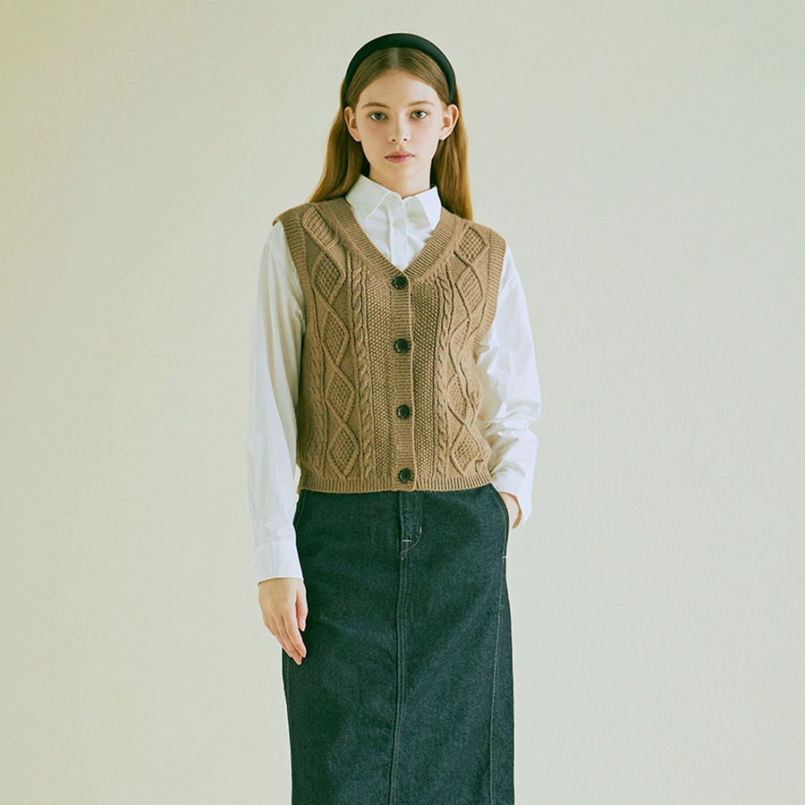 Áo gile len WHO.A.U WHKVC4922F Wool Vest With Button