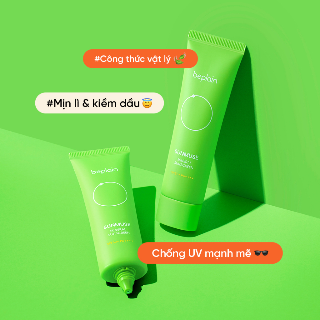 [Duy nhất tháng 12] BEPLAIN Best-Seller Mask Sét Đậu Xanh 120ml & KCN Sunmuse Vật Lý 50ml