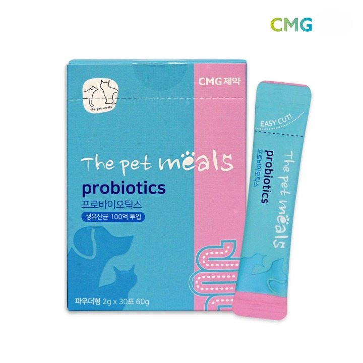 [CMG] The Pet Meals Probiotics 2g x 30 Bột / Bổ sung tiêu hóa hữu cơ, miễn dịch và sức khỏe đường ruột cho chó mèo