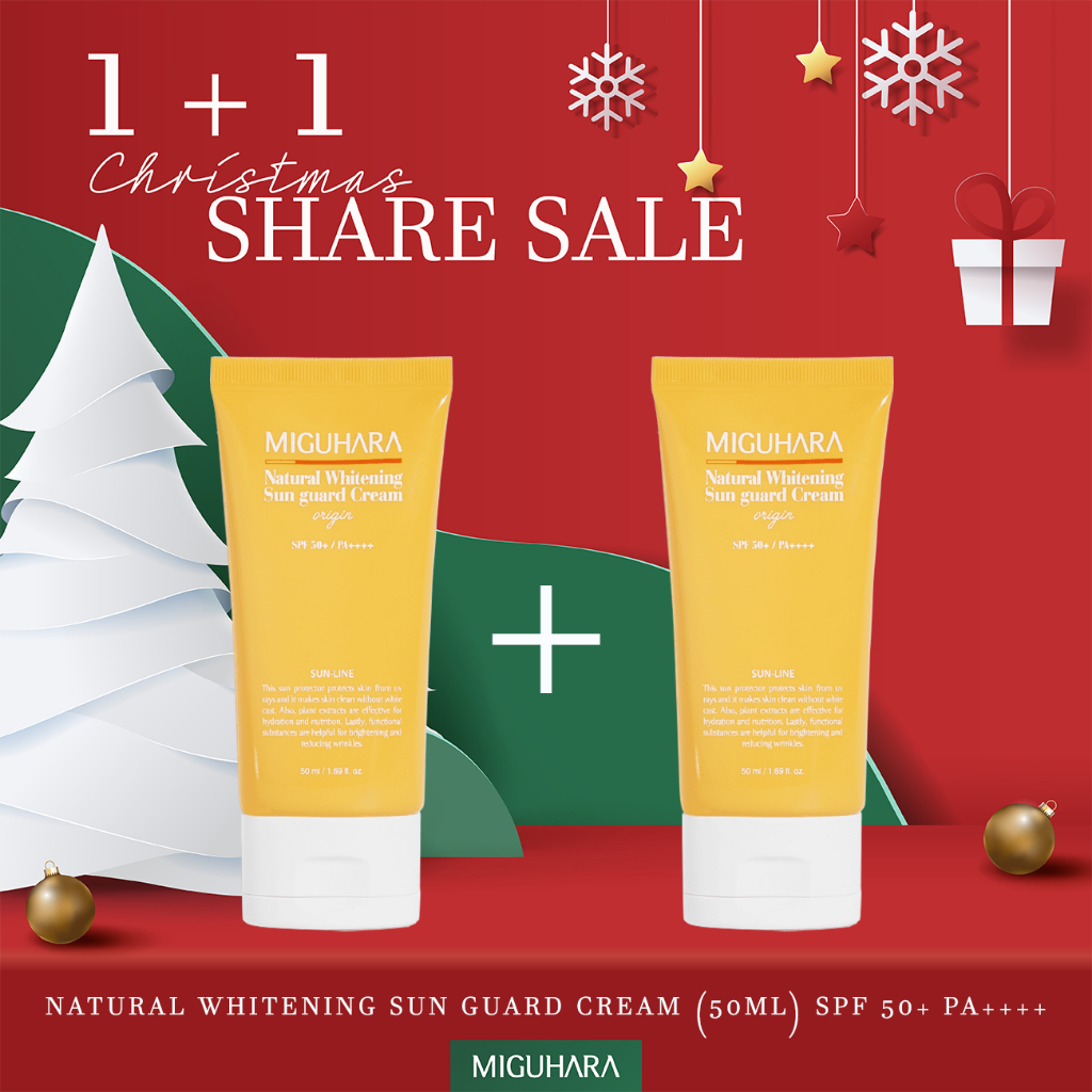 Kem Chống Nắng Làm Trắng Tự Nhiên miguhara 1 + 1 spf 50 + pa + + + + 50ml