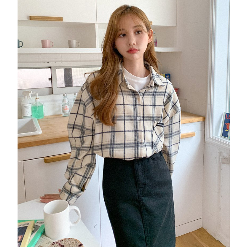 Áo Sơ Mi Caro overfit 2 Màu / Hàn Quốc Chính Hãng 100%