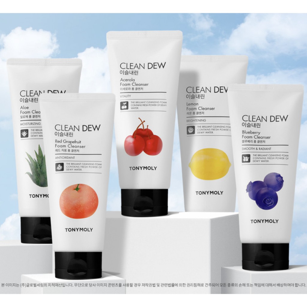 Sữa Rửa Mặt Tạo Bọt Làm Sạch Sâu Tony Moly Clean Dew Foam Cleanser 180ml