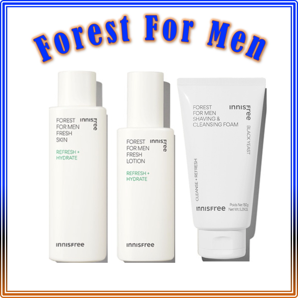 Bộ Sản Phẩm Cạo Râu Và Tạo Bọt innisfree Cho Nam Giới / innisfree Forest For Men Series ( Shaving & Cleasing Foam, Fresh Lotion, Fresh Skin)