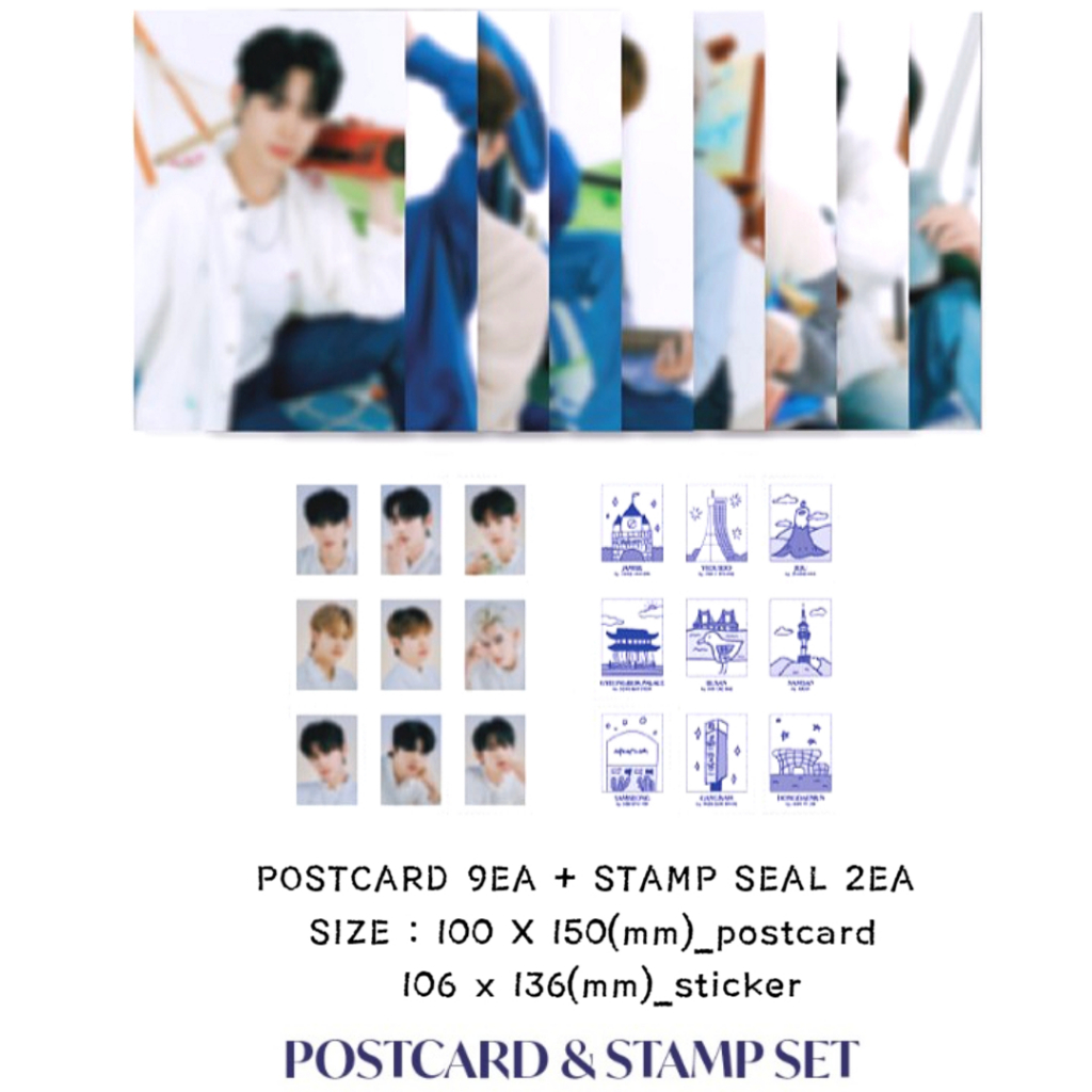 Zerobaseone - Bộ Bưu Thiếp & Tem Dán Hình Cửa Hàng Bật Lên seoul