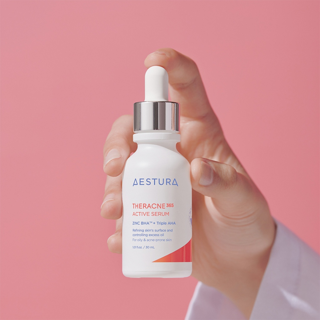 AESTURA Theracne 365 Active Serum Hỗ trợ giảm mụn 365 active 30ml / 7ml -zinc bha + Ba aha, Cho Da oliy & Mụn Trứng Cá