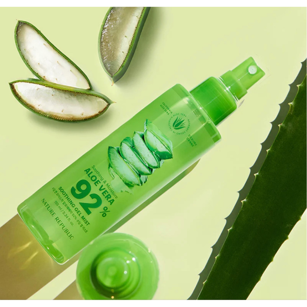 Xịt khoáng Lô Hội Dưỡng Ẩm Nature Republic Soothing & Moisture Aloe Vera 92% Soothing Gel Mist 155ml