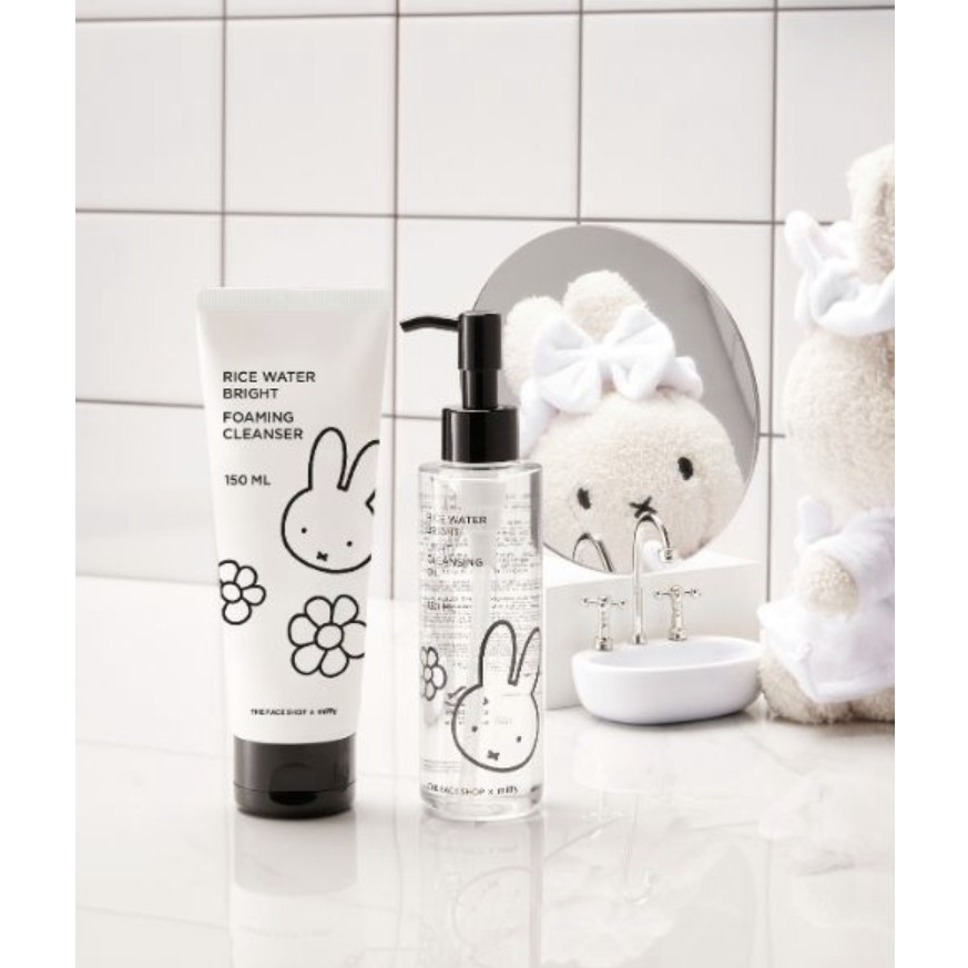Sữa Rửa Mặt Tạo Bọt The Face Shop X Miffy Rice Water Bright Foaming Cleanser 150ml- Dòng mới