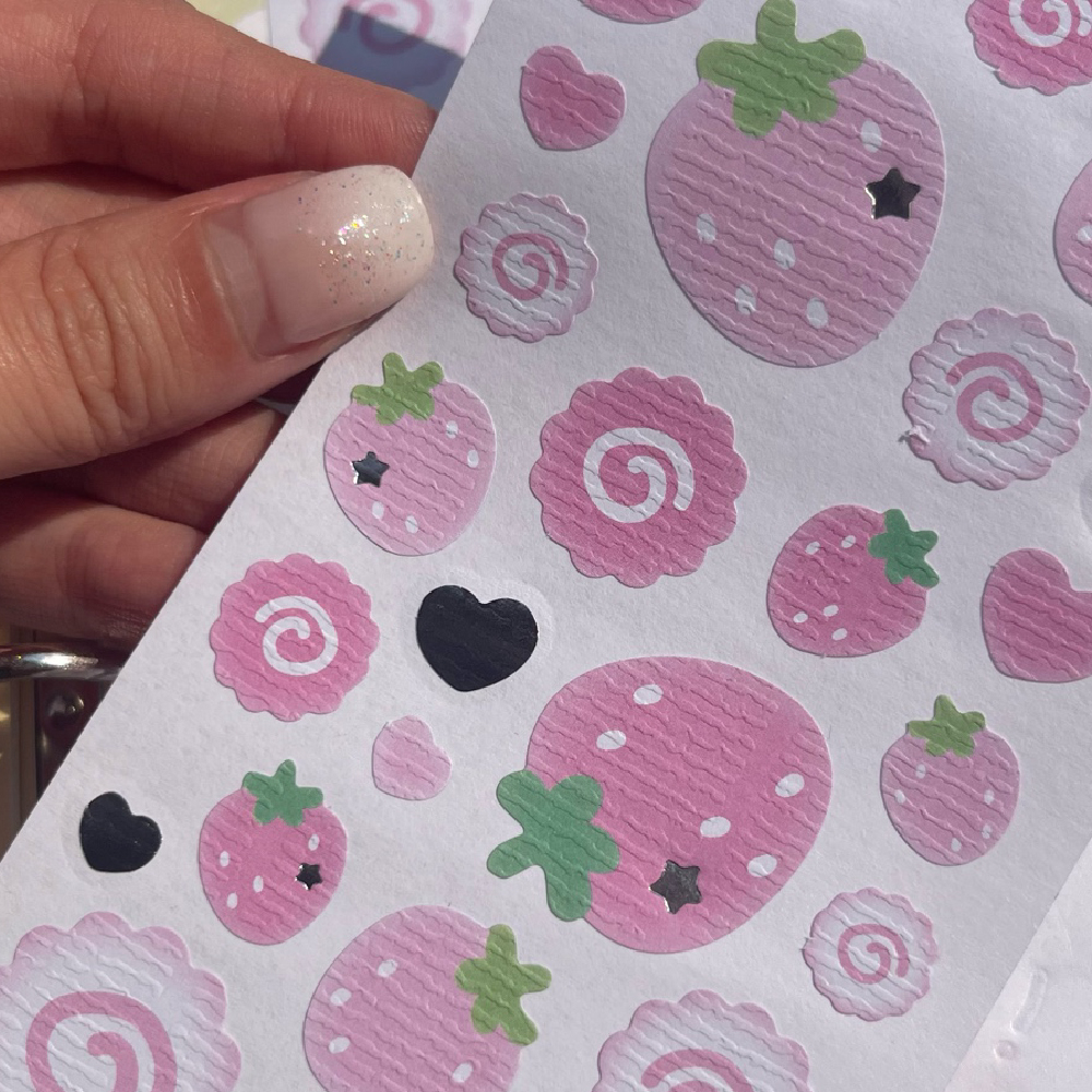 Hình Dán Dâu Tây Bằng Giấy / Miếng Dán Ba Chiều Hàn Quốc Dễ Thương Trang Trí / Tay Áo Tải Tạp Chí Bolco diy