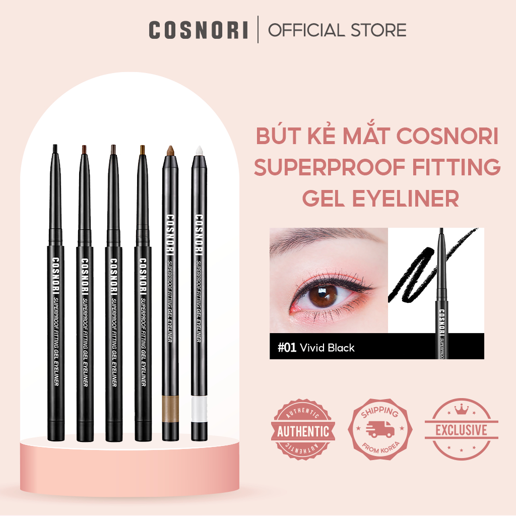 Bút kẻ mắt nước COSNORI Superproof Fitting Gel Eyeliner 0.6g