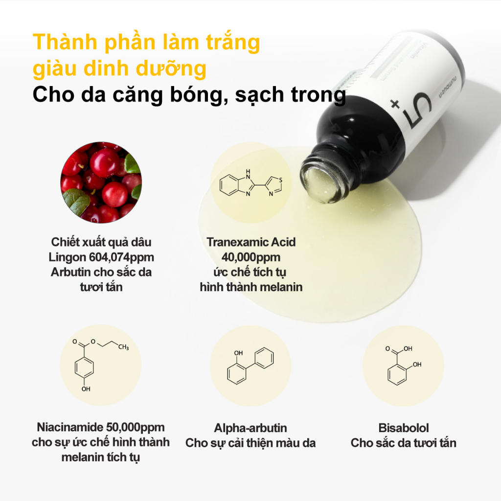 Tinh Chất numbuzin no.5 glutathione vitamin Đậm Đặc serum 30ml
