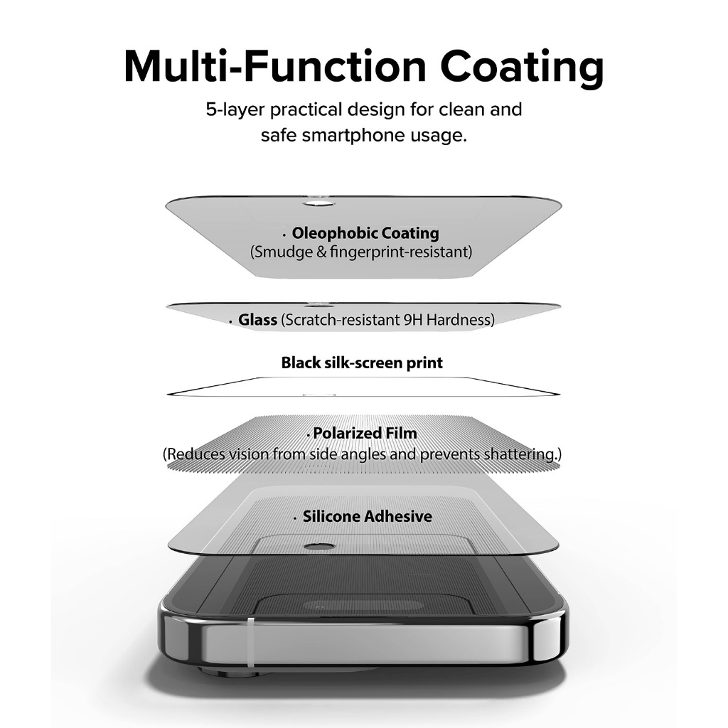 Ringke Kính Cường Lực Bảo Vệ Màn Hình Chống Nhìn Trộm Cho iPhone 15 Pro Max 15 Pro