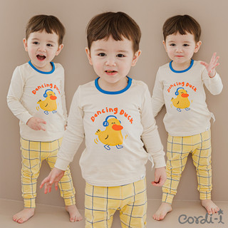 Cordi-i Bộ thun dài tay cao cấp cho bé Dancing Duck Single Spandex Pijamas (23SS)-AB198 Bộ quần áo thời trang bé trai bé gái chính hãng Cordi Hàn Quốc