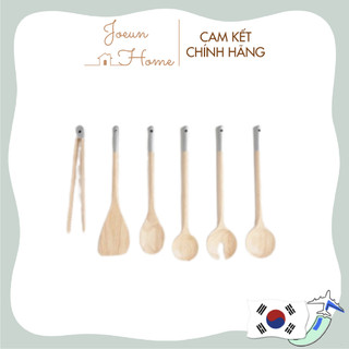 Bộ dụng cụ nấu ăn bằng gỗ 6 món tay cầm màu tuỳ chọn ACACIA Hàn Quốc