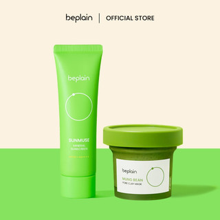  BEPLAIN Best-Seller Mask Sét Đậu Xanh 120ml & KCN Sunmuse Vật Lý 50ml