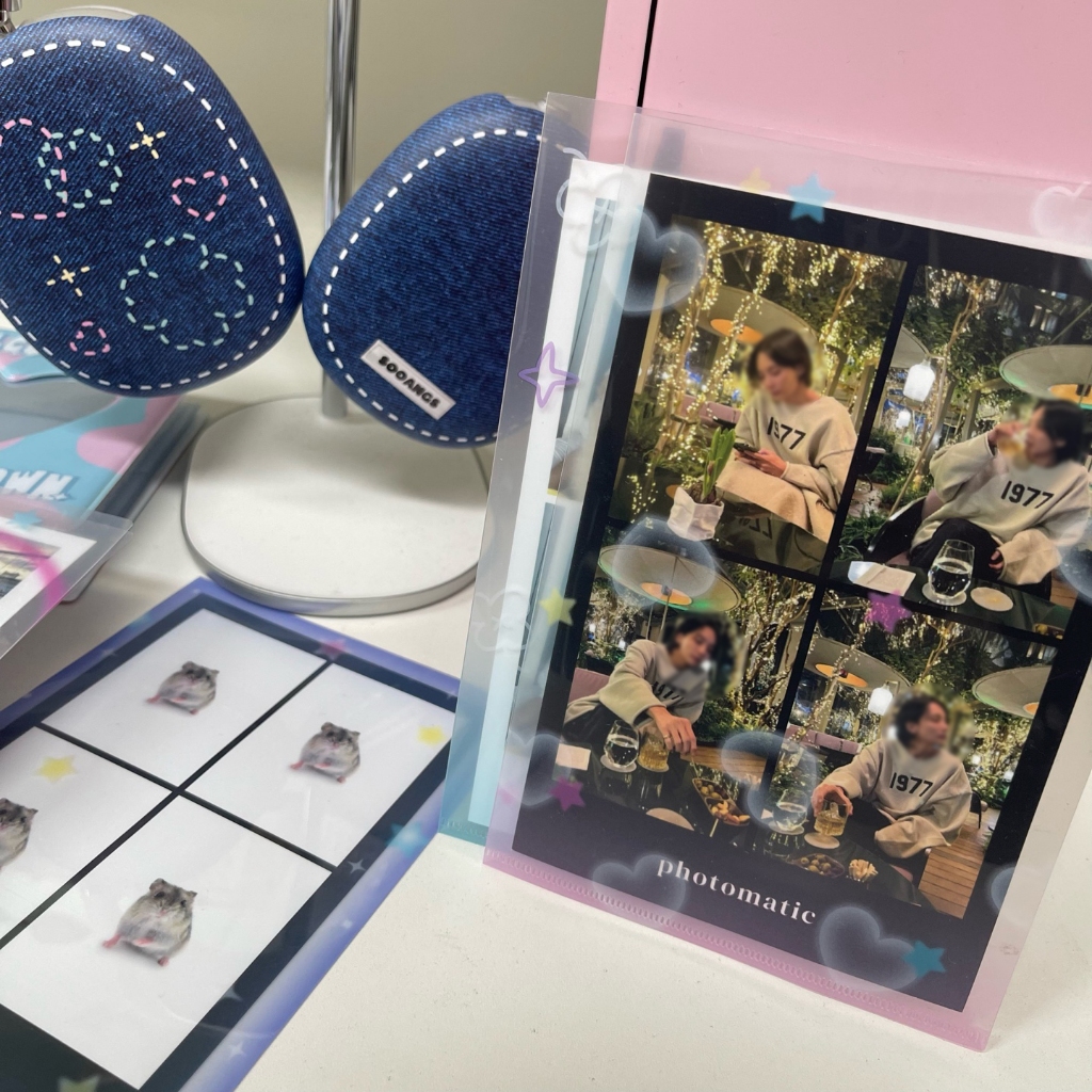 Kitsch & doodle / Hàn Quốc Giá Đỡ mini l Để Ảnh 4 Cắt / Thẻ Văn Phòng Phẩm