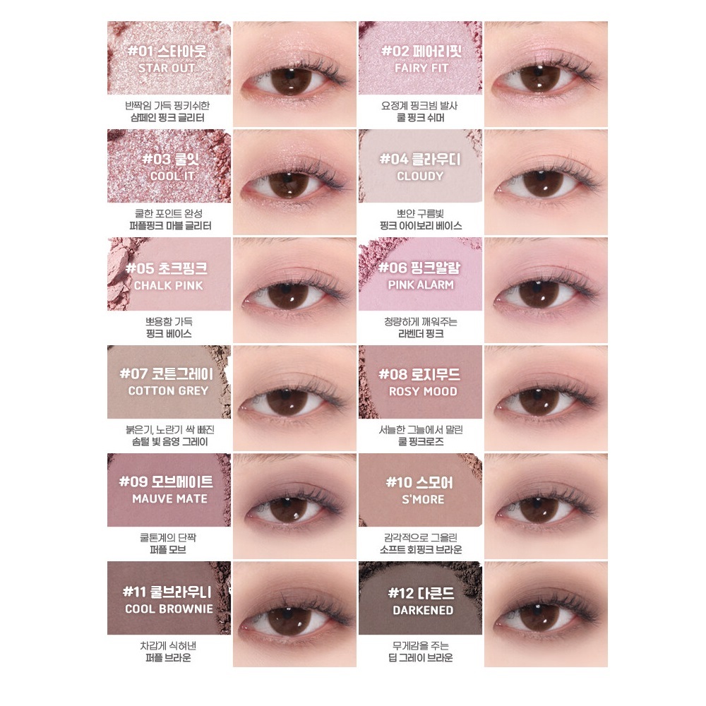 Bảng Phấn Mắt colorgram 9.9g Trang Điểm Đa Năng