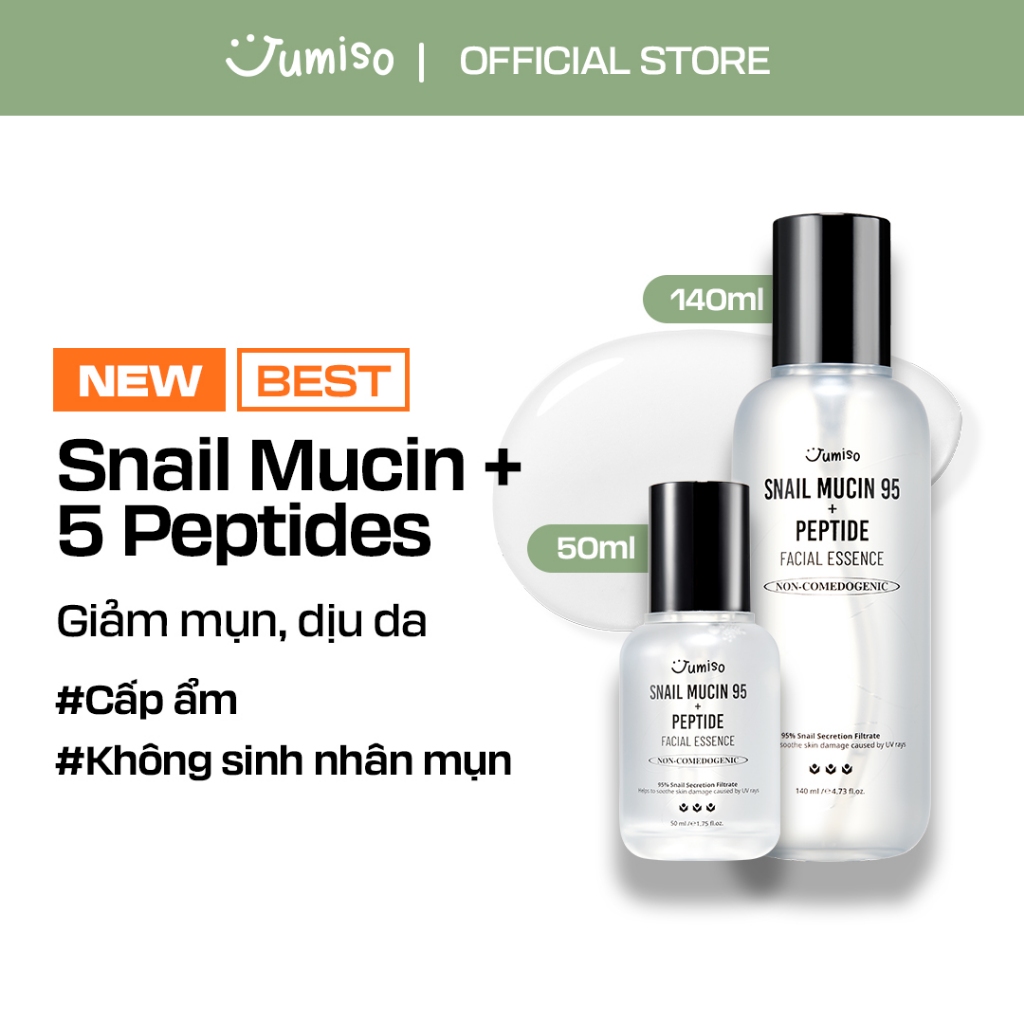 Tinh chất dưỡng da Ốc sên JUMISO Snail Mucin 95 + Peptide 140ml