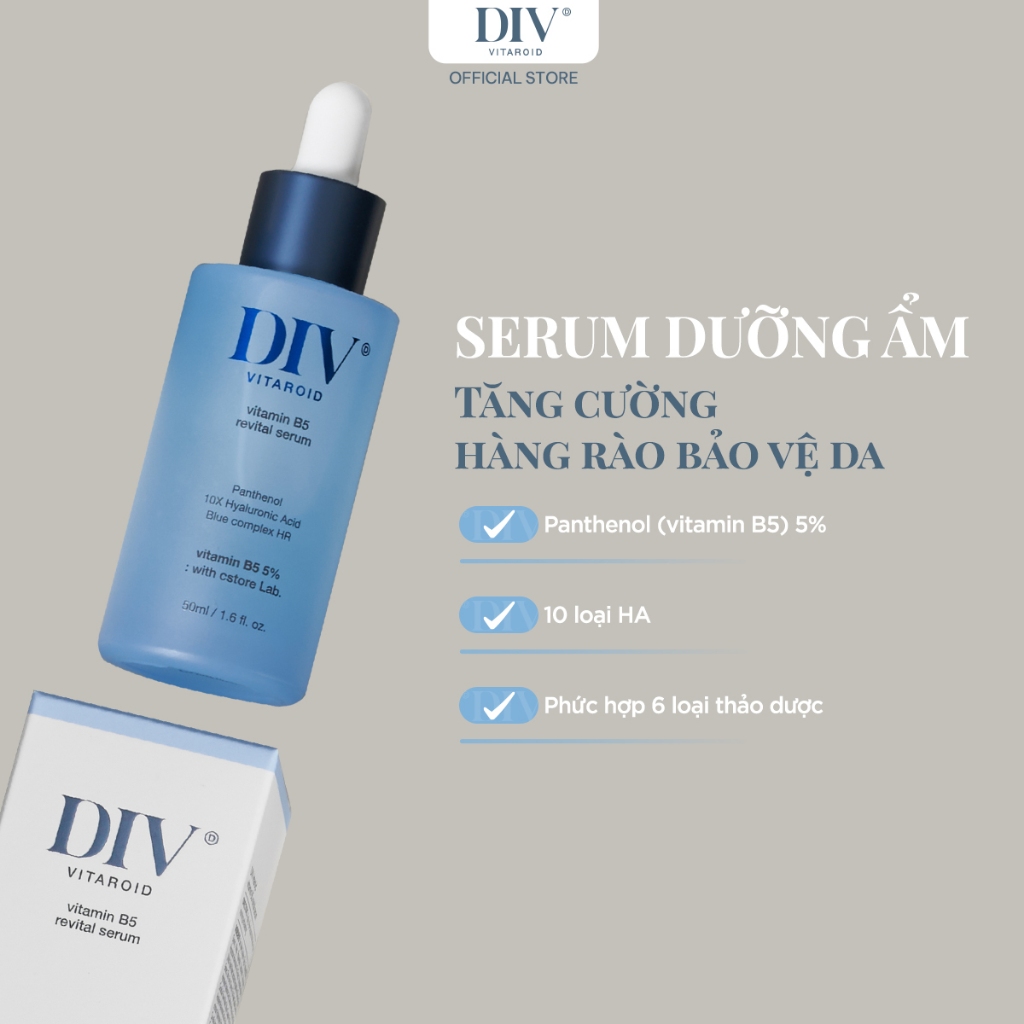 DIV SERUM VITAMIN B5 CẤP ẨM TẠO HÀNG RÀO BẢO VỆ DA REVITAL SERUM 50ml