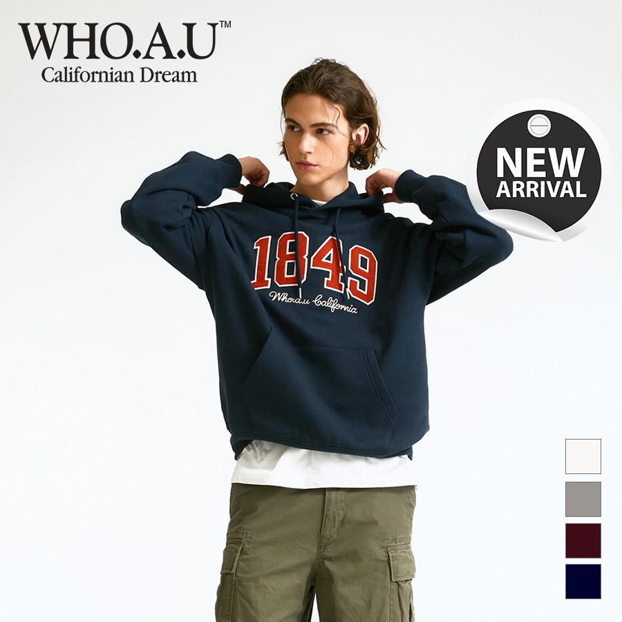 Áo Hoodie WHO.A.U WHMHD4T21U Big Letter Patch Hoodie (Fleece-lined)