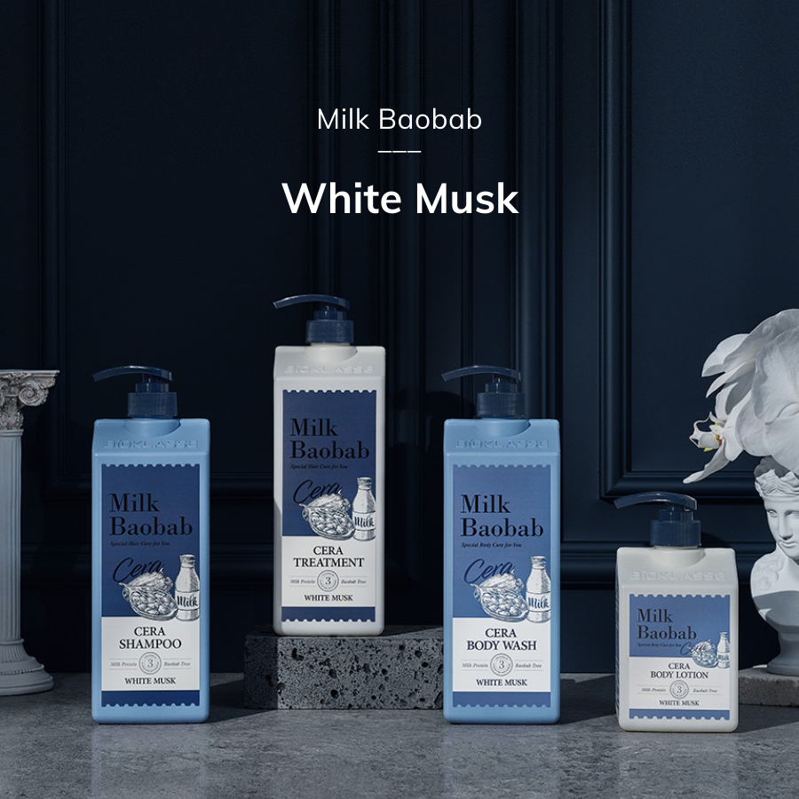 Sữa tắm, dầu gội/ dầu xả dưỡng ẩm hương nước hoa Milk Baobab Cera 1200ml