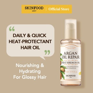   SKINFOOD  Tinh Dầu argan Nuôi Dưỡng Tóc Mềm Mượt Và Bóng Mượt 110ml   Argan Heat Serum In Oil 