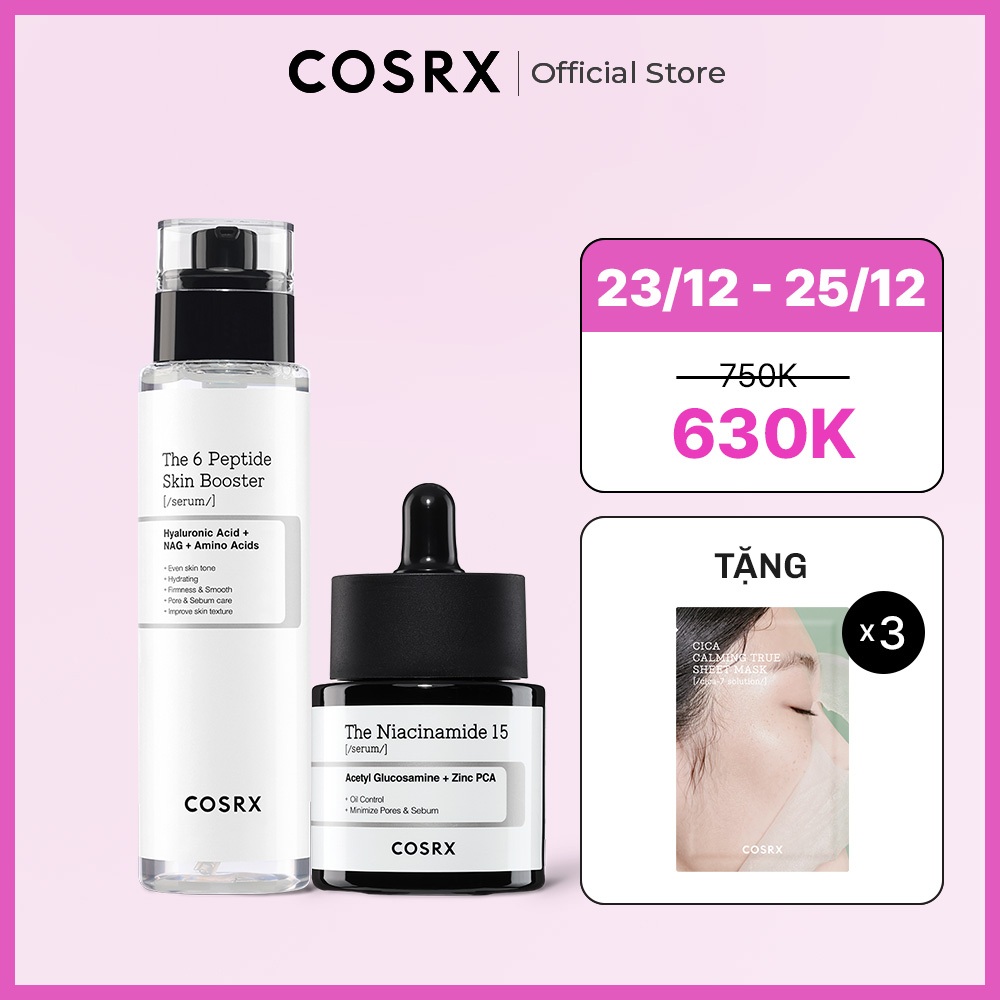 Set Tinh Chất Tăng Cường 6 loại peptide 150ml + Serum RX 20ml - Giải pháp hoàn hảo cho vấn đề của da