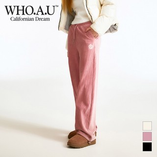 Quần ống rộng WHOAU WHTMD4T23F vải corduroy thời trang