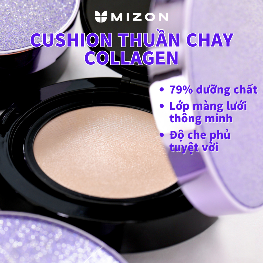 MIZON Cushion thuần chay Collagen(Sản Phẩm Kích Thước Lớn Đầy Đủ + Nạp Lại)