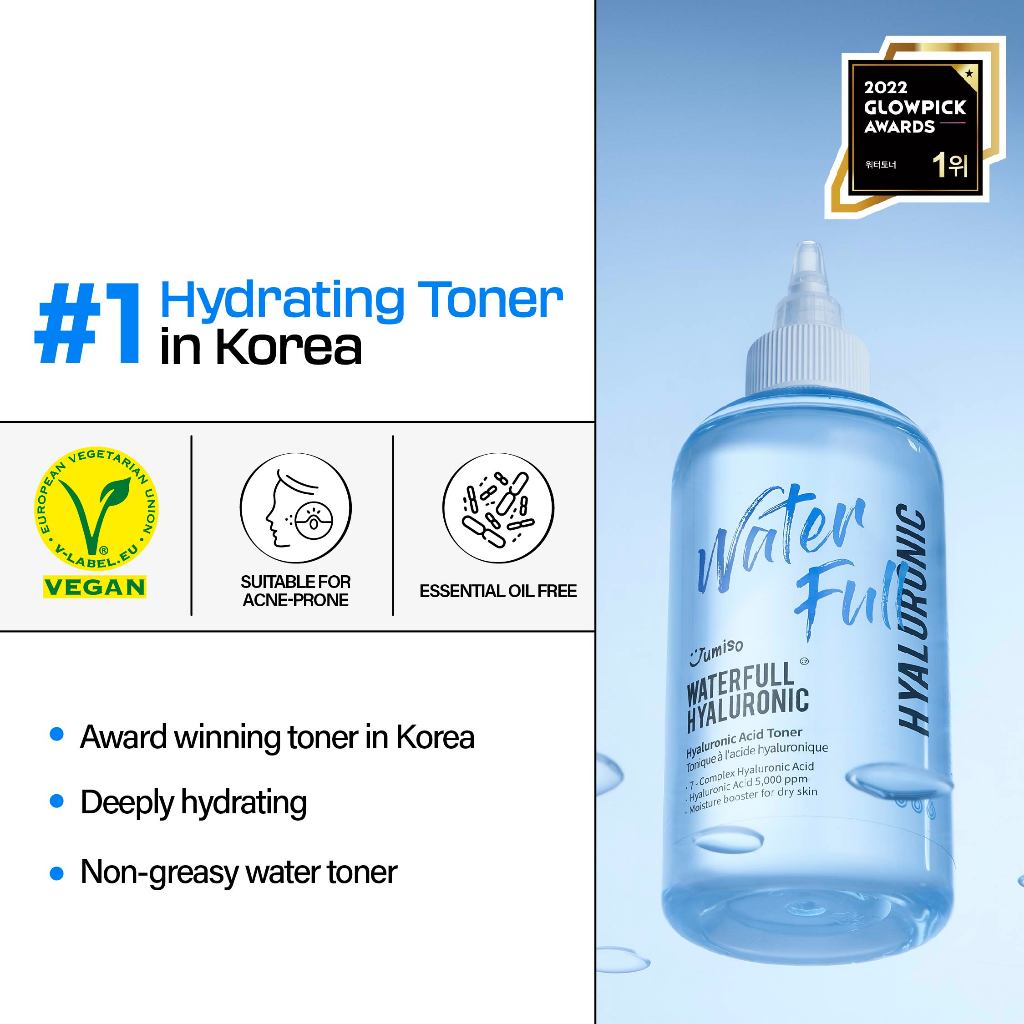 Toner dưỡng ẩm JUMISO Waterfull Hyaluronic 250ml