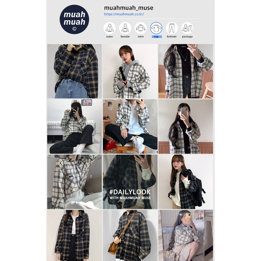 Áo Sơ Mi Caro overfit 2 Màu / Hàn Quốc Chính Hãng 100%