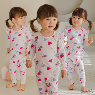 Cordi-i Bộ thun dài tay cao cấp cho bé Candy Heart Single Spandex Pijamas (23SS)-AB218 Bộ quần áo thời trang bé trai bé gái chính hãng Cordi Hàn Quốc