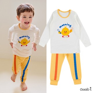 Cordi-i Bộ thun dài tay cao cấp cho bé Morning Duck Single Spandex Fabric Pijamas (23FW)-AB238 Bộ quần áo thời trang bé trai bé gái chính hãng Cordi Hàn Quốc