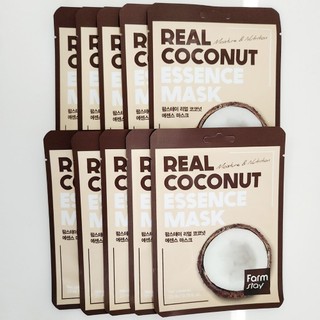 Mặt nạ essence real coconut x 10 ea, real coconut essence mask x 10 ea