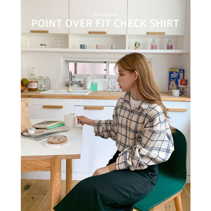 Áo Sơ Mi Caro overfit 2 Màu / Hàn Quốc Chính Hãng 100%