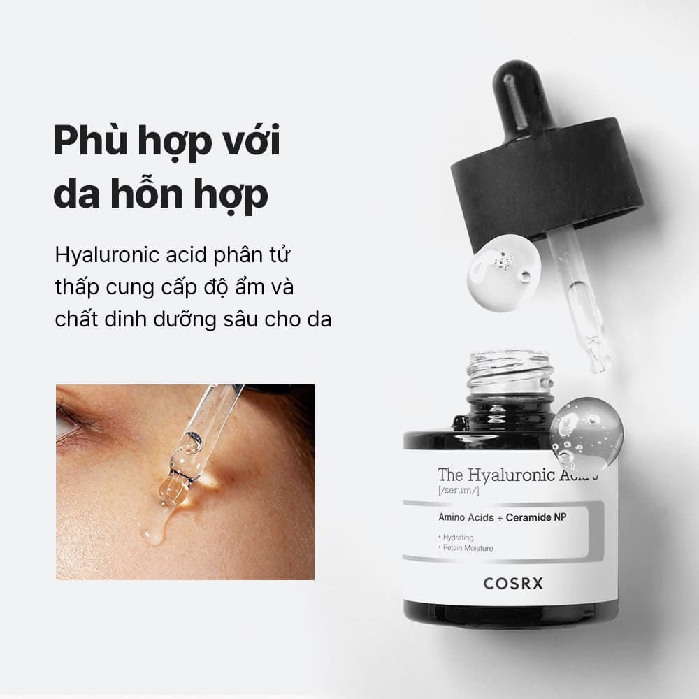 Tinh Chất Hyaluronic 3% COSRX cấp ẩm và phục hồi làn da The Hyaluronic Acid 3 20ml