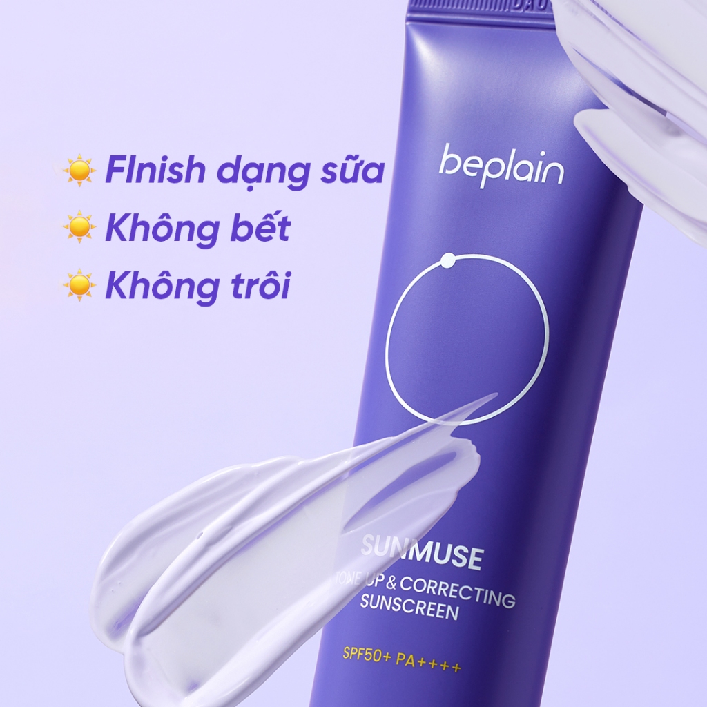 [Set Olive Young 50mL+ 20ml] KCN beplain Sunmuse lai Vật Lý & Hoá Học Nâng Tone & Hiệu chỉnh da SPF 50+ PA++++