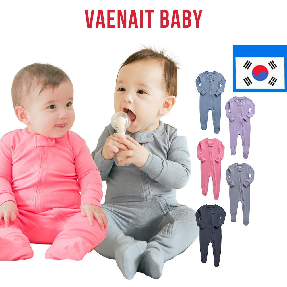 [KOREA VAENAIT BABY] Sơ sinh-2Y Preemie Trẻ sơ sinh Bé trai Bé gái Footie Pyjama Footed Sleep and Pl