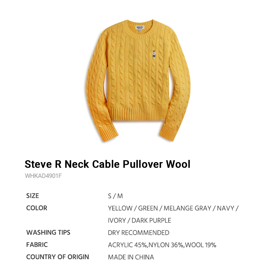 Áo Len WHO.A.U WHKAD4901F Steve R Neck Cable Pullover Wool for Women