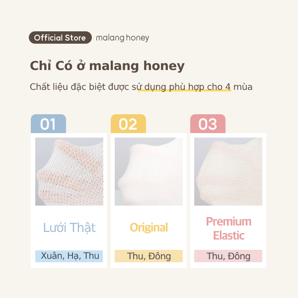 [Malang Honey] Khăn Quấn Bé 100% hữu cơ Hàn Quốc Loại Basic/Suit dành cho bé sơ sinh - Lưới thật (Xuân, Hạ, Thu)