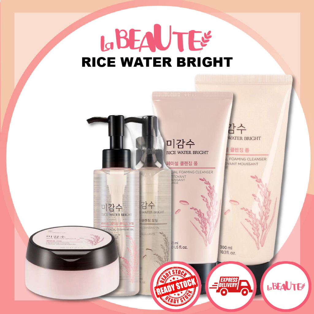 The Face Shop Rice Water Bright Cleaning Line (Dầu rửa mặt, Kem, Sữa rửa mặt)