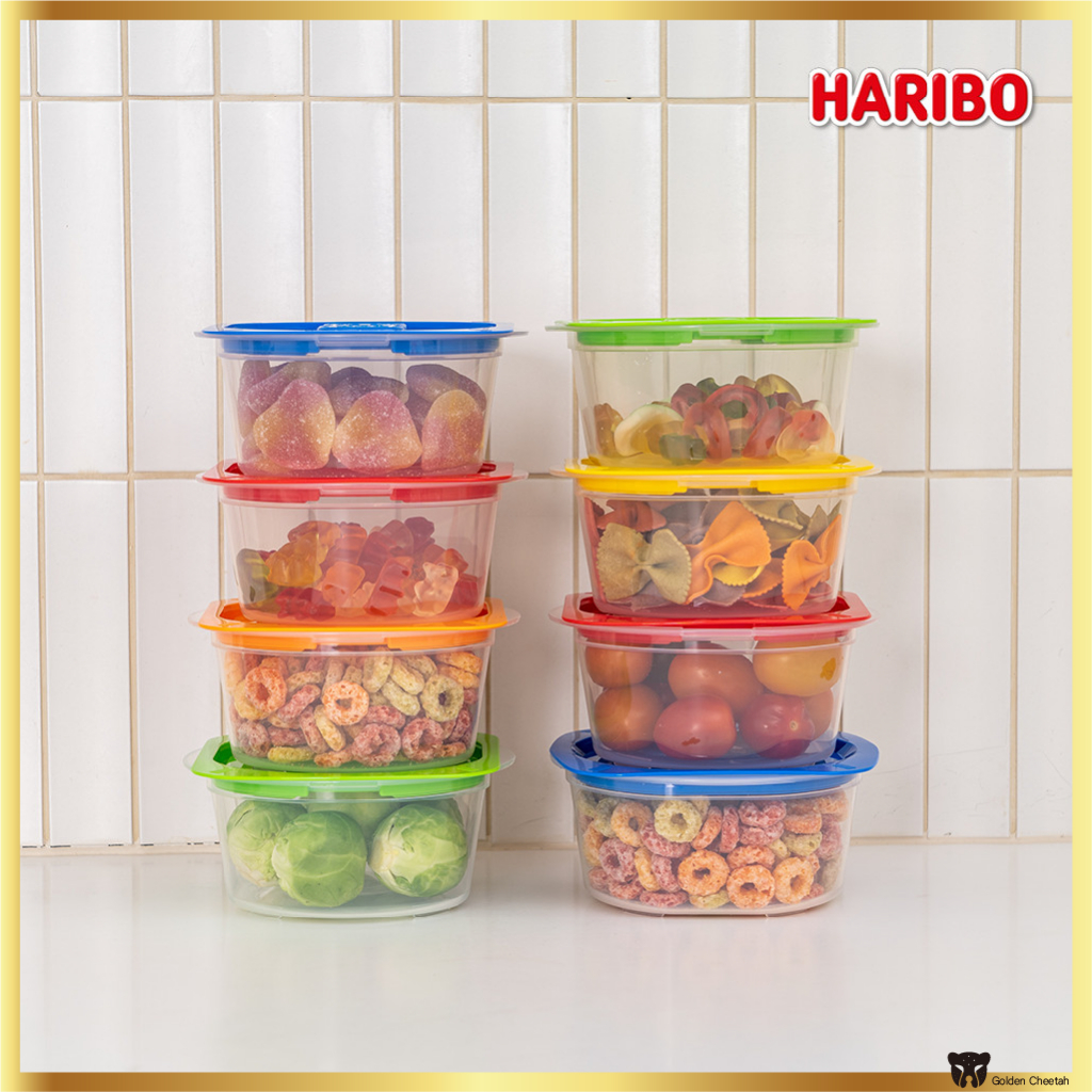 Bộ 2 Hộp Đựng Thực Phẩm Có Thể Dùng Cho Lò Vi Sóng [Made in Korea] Haribo Living Goldbears BPA-Free 