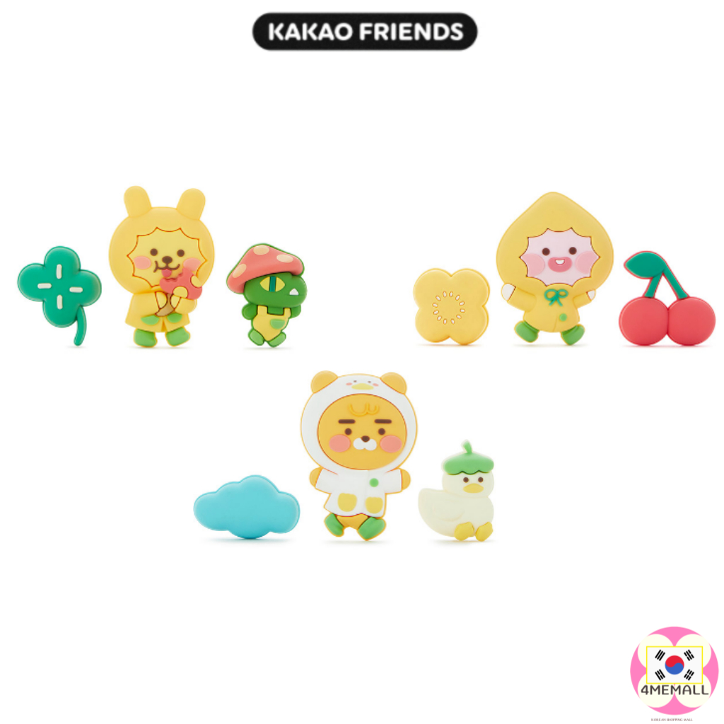 Kakao friends 1 Set Phụ Kiện Trang Trí Giày Bằng Silicon Hình Trái Cây ryan muzi apeach