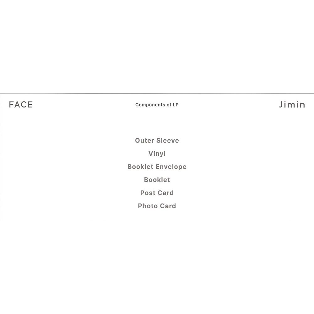 BTS JIMIN - FACE - 1st SOLO ALBUM